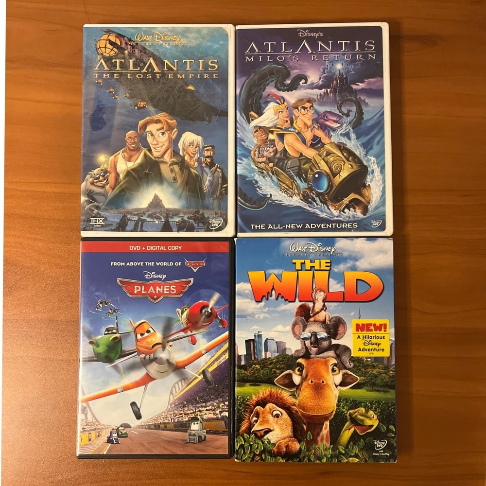 Disney DVDs Atlantis The Lost Empire Milos Return Planes The Wild 4 Movie Bundle